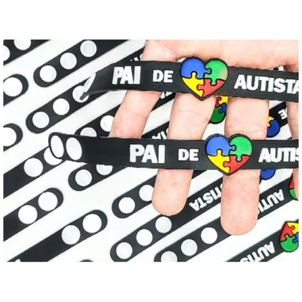 Pulseira Pai de Autista Cor Preta